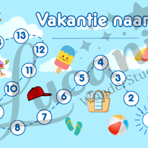 Aftelkalender vakantie blauw